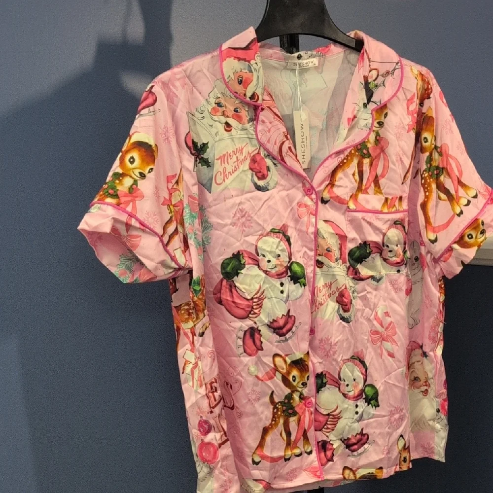 SHESHOW Pink Holiday Pajama Set - Picture 3 of 5